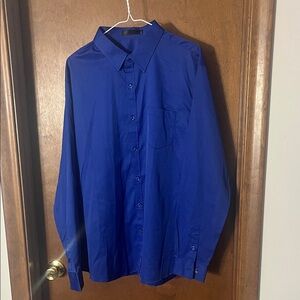 Royal Blue Long Sleeve Button-Down Dress Shirt Men’s XL